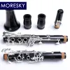Moresky Professional Ebony Clarinet BB Tone 17/18 Keys Silver Grenadilla Solid Solid Sib Klarnet M9