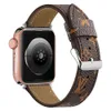 الأشرطة الفاخرة Apple Watch Band 38 40 41 42 44 45 49 مم زهرة الساعات الجلدية حزام معصم Iwatch 8 7 6 5 4 SE Ultra 2 Designer Fas