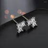 Studörhängen Square Diamond Shaped Love Heart Gemstone Delicate S925 Sterling Silver Jewelry 2023
