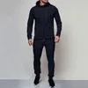 Men's Tracksuits 2024 Autumn Winter 2 Pieces Sets Tracksuit Men Hooded Sweatshirt Drawstring Pants Male Stripe Patchwork Hoodies Big Sweety