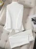 Kuit damski Czarna biała morelowa kurtka blezerowa i spodnie kobiety Praca biznesowa noszenie formalnego 2 -częściowego zestawu blezerów 231225