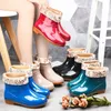 Kadın ayak bileği yağmur botları su geçirmez kauçuk ayakkabılar renkli bahar sonbahar bayanlar su geçirmez kayma Yağmur için Boot Ayakkabıları