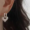 Hoop Earrings AIDE Copper For Women Girl European And American Retro Classic Minimalist Love Heart Zircon Earring Wedding Ear Buckle