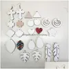 Party Favor Sublimation Blank Earrings Heat Transfer Earring Unfinished Wood Teardrop Pendants In 5 Assorted Shapes For Jewelry Diy Ma Otkps