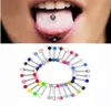 100 Pcs 2020 Newest Lot Size Ball Tongue Navel Nipple Barbells Rings Bars Body Jewelry Mixed Color Piercing Nice Gift4507119