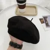 Berets cor sólida boina retro vintage estilo francês octogonal boné macio quente respirável feminino inverno pintor chapéu para um elegante