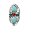 4 Style Vintage Bohemian Silver Plated Big Size Turquoise Ring Justerbar ring för Women Party Jewelry7035082