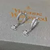 Desginer Viviene Westwoods Western Empress Dowager Circle Saturn Boucles d'oreilles pour femme Premium Or Argent Planète Bague Boucles d'oreilles Même style