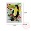 6Piecesset Tropical Birds Honeycomb Paper Cut Parrot Hawaii Summer Beach Theme Party Decoration Birthday Celebration Supplies 231225