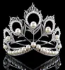 Nouveauté grande taille 2017 Miss Univers même couronne ronde réglable en argent perle Peakcock plume diadème concours 2102039057422