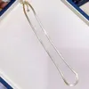 18K Solid Gold Herringbone Chain Halsband