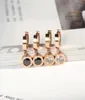 YUN RUO Simple Fashion Roman Number Zircon Stud Earring Rose Gold Color Woman Gift Titanium Steel Jewelry Not Fade Drop Ship3537288