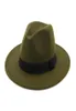 Grey Fedora Hats Wide Brim Panama Jazz Felt Hat Cap Woolen Men Women Dress Unisex Church Hat Fascinator Trilby39199526042803