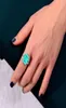 Blue Paraiba Tourmaline Promise Ring Emerald Cut CZ Sterling Sliver Jewelry for Women297T7570897