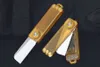 Promotion M7698 Small EDC Pocket Folder Knife 14C28N Stone Wash Tanto Blade PEI Plastic Handle Outdoor Camping Hiking Mini Keychain Folding Knives