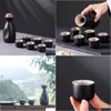 Bar Tools Japanese Style Ceramic Sake Pot Cups Set Ornament Drinkware With 6 Crafts Gift For Cupboard Cabinet Tea Party Der Office D Dhhmo