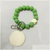 Party Favor 9 Styles Pärlade Armband KeyChain Party Party Favor Sports Ball Soccer Baseball Basketball Wood Pärla FY3666 SS0411 DRO OTNBW