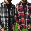 MEN039S JACKETS MEN 2021 Spring Fashion Casual Turbown Kragenknopf Vintage Plaid Print Tops Schichten Männlich loser Streetwear JAC7798091