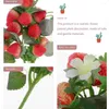 Decorative Flowers Simulated Strawberry Desktop Decors Plastic Branch Party Props Dining Table Decorations