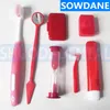 4 Sets Oral Clean Tool Orthodontic Oral Care Kits Teeth Whitening Suit Tooth Brush Interdental Brush Dental Floss Mouth Mirror 231225