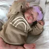 49cm 이미 페인트 칠한 Bebe Reborn Doll Loulou 신생아 수면 인형 소프트 비닐 3D 피부 톤 보이는 정맥 선물