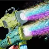 Dinosaur Soap Bubble Gun Machine Toy 32 Holes Electric Automatic Bazooka Bubble Maker Gun Outdoor Party Kids Toys Gifts 231226