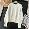 Pulls pour femmes Femmes Mode Lâche Texture douce Polyvalent Casual Pull tricoté Vintage O Cou À Manches Longues Femme Pulls Chic Tops