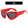 Sunglasses LNFCXI Fashion Y2k For Women Vintage Oversized Cat Eye Sun Glasses Men Hip Hop Punk Eyewear Female Shades