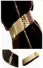 45cm Wide Elastic Black Belt Women Gold Belt Metal Fish Skin Keeper Belts for Women Cinto Feminino SML bg0136684355