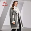 معاطف الخندق النسائية Astrid Fashion Lamb Wool Wool Stakey Women Suede Face Wind Fur One With Zipper Leather Fleece Coat Wear Streetwear