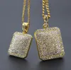 Chaîne à maillons cubains en or pour hommes, bijoux Hip Hop à la mode avec strass complets, diamant scintillant, pendentif chien glacé, colliers 3721076