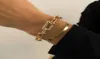 Kedjelänkkedja Crystal Ushaped Buckle Metal Bangle Armband Statement Gold Silver Color Link Fashion Pulseras Women Bijoux Gift5977435