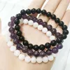 MG0319 Set di braccialetti energetici Top Grand Moonstone Bracciale con ametista e tormalina nera naturale Bracciale con pietra preziosa Chakra di equilibrio237a