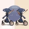 Poussettes # Poussette 3 en 1 High Landscape Cart Sit Can Lie Portable Poussette Bébé Berceau Porte-bébé Gratuit Q231117