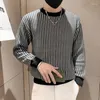 Erkek Sweaters Kaliteli Erkekler Örgü Sweater Erkek Siyah Külot Büyük Boyu O Boyun Jumpers Ekose Harajuku Giyim Vintage Kış Triko H