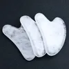 Coeur forme rock quartz gua sha outils pour le visage natural cristal stone guasha gratte outil de massage pour le visage de la peau de la peau