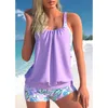 Femmes Mode Maillot de bain Deux pièces Ensemble Tankini Summer Design Impression Maillot de bain Lâche Beachwear Femme Monokin XS8XL 231225