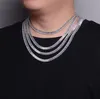 Hiphop Cuba ketting luxe sieraden volledige prinses geslepen witte topaas CZ diamanten edelstenen 18K gouden vulling vrouwen bruiloft charme ketting1276480