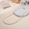 Real White Freshwater Cultured Pearl Necklaces for Women Girl Gift 925 Sterling Silver Women's Baroque Pearl Necklace 231225