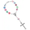 Bangle catholic decade rosary 8 mm round colorful polymer clay bead rosary Bracelet Decade Rosary 12PCS/ LOT