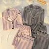 Pyjama de luxe léger en soie pour femmes, ensemble Cardigan à manches longues, à la mode, vêtements de maison, printemps-automne, 2023