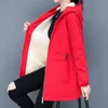 4XL mujer rompevientos invierno otoño chaqueta de lana para mujer abrigos sueltos con capucha abrigo largo medio bolsillo con cremallera abrigo básico femenino 231226