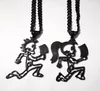 Stainless Steel Hatchetman BLACK juggalette Skeleton 2quot Ssteel CHARM INSANE CLOWN POSSE TWIZTID RARE black Curb chain neckl3704646