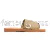 Designer Chinelo Woody Chinelos Mulheres Sandálias Mulheres Slides Mules Plana Slide Tan Bege Branco Preto Rosa Lace Lettering Tecido Canvas Mulher Slipper Scuffs