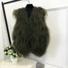 Natural Multi Colors Short Vest 100% Real Genuine Mogolia Sheep Fur Coat Drop Pure Mogolia Fur Gilet ksr855 231226