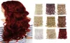 Lelinta 24quot Curly 34 Full Head Synthetic Hair Extensions Clip onin Hairpieces 5 Clips 155g wine Red 2202082619831