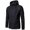 Vestes pour hommes Plus Taille Mode Automne Hiver Hommes Jeans Veste Solide Couleur Slim Fit Vêtements À Capuche Casual Bomber