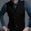 Men's Woolen Casual Business Elegant Single Breasted V-neck Vest Vests for Men Suit Male Steampunk Gothic Chaleco Formal Wear