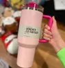 US Stock Pink Flamingo Watermelon Moonshine H2.0 40oz Stainless Steel Tumblers Cups with Silicone handle Lid And Straw Car mugs Keep Drinking Cold Water Bottle GG1226