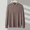 Maglioni da uomo Naizaiga 100 Fondo in lana Colletto rovesciato Marrone Vino Rosso Grigio Nero Lungo addensato Padre Pullover Maglione da uomo YC10